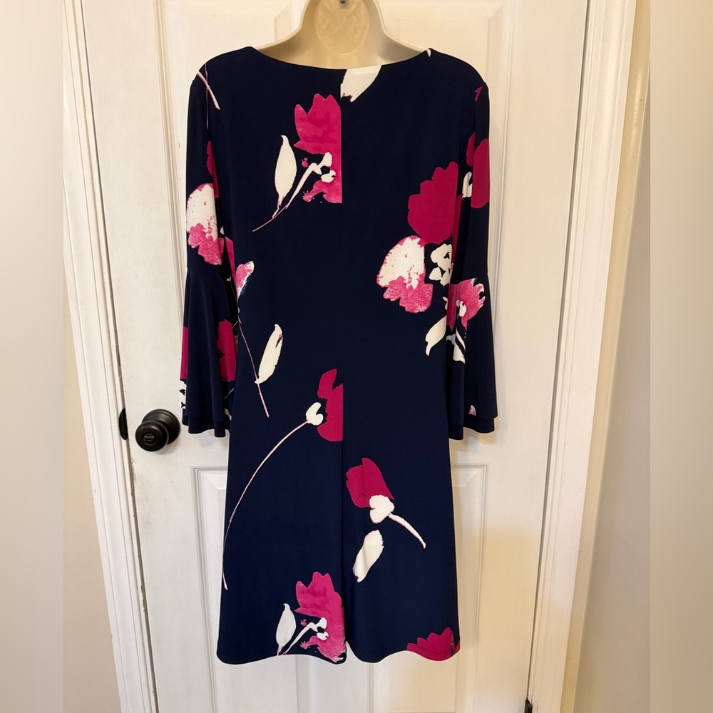 NWT Ralph Lauren Navy Pink Floral Shift Dress Size 4 - Picture 3 of 7